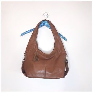 Fossil Tassel Leather Hook Hobo Bag Purse
